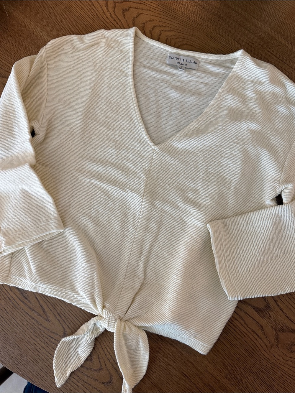 Madewell Texture and Thread Tie-front top
